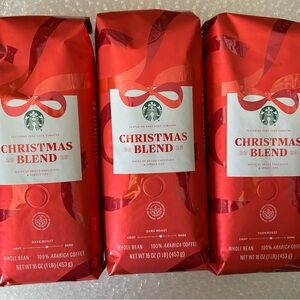 Starbucks Christmas Blend 2025 3 Bags New Unopened Beans Sumatra Dark Roast